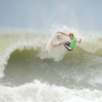 Segundo dia del Circuito Nacional de Surf 2025 en playa Cieneguita,Limón / en la imagen Sam reidy durante cuartos de final de la categoria Open / Foto John Durán